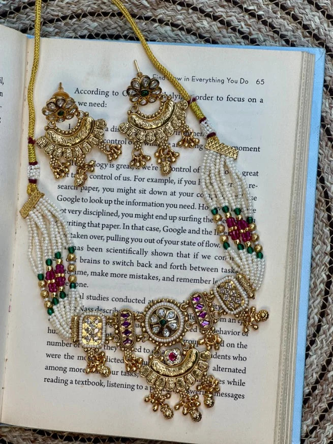 Rajsi Meenakari Kundan Choker Set